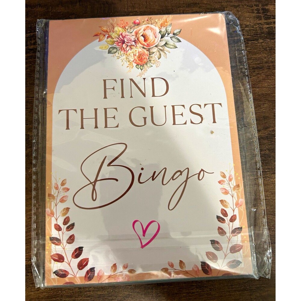 Bridal Shower Find the Guest Bingo Game Cards, Floral & Garden, Multicolor 50